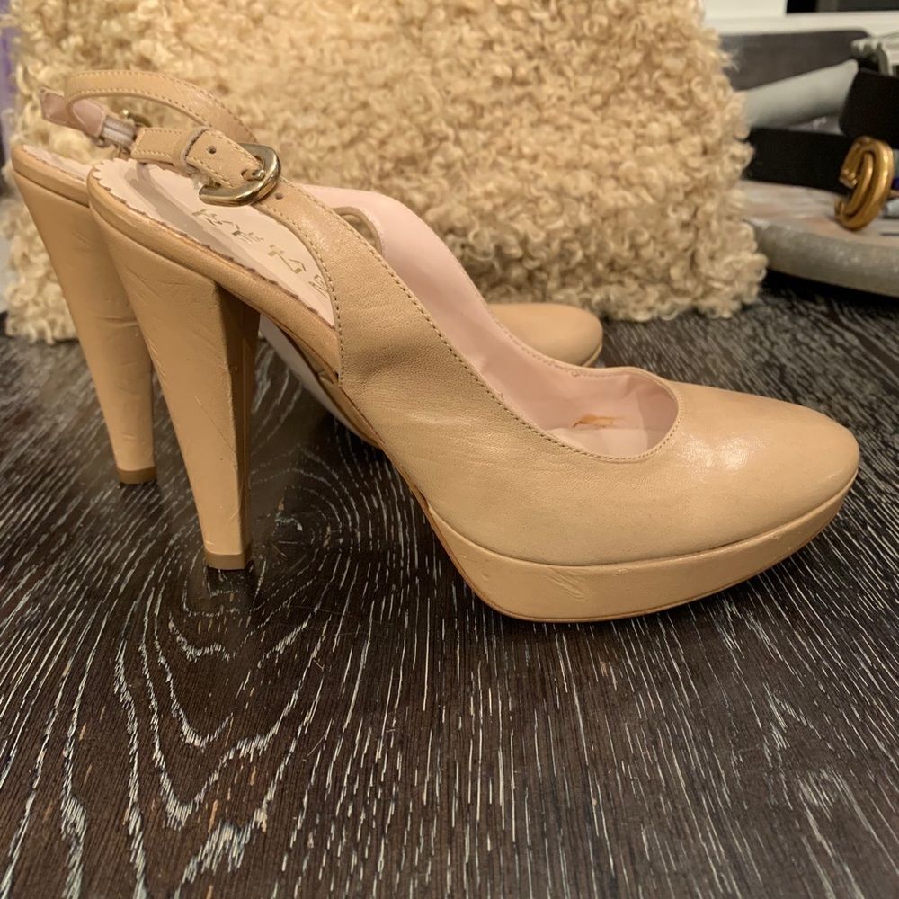 Barbara Renzi Slingback Heels sz 38 7.5 NEW